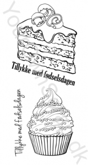 Stempel sæt med kager og muffins - Your Own Scrap Stempel